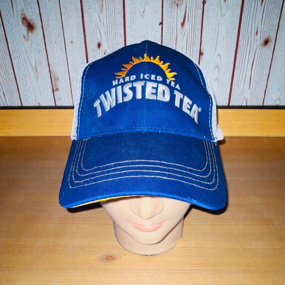 Twisted Tea Mesh Trucker Hat Hard Iced Tea Adjustable Hook And Loop Embroidered